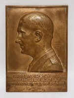 Bronze plaque of István Horthy of Vitéz Nagybánya