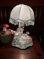 Alba julia romanian beautiful porcelain baroque couple lacy table lamp collector beauty