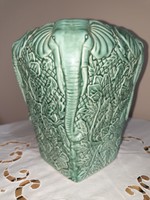 Elephant vase of majolica