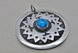 Very beautiful old turquoise silver pendant
