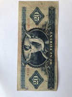 1949-es 20 Forintos bankjegy félrenyomott hátoldal