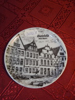 German porcelain mini wall plate with a view of Bielefeld. He has!