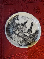 German porcelain mini wall plate with a view of Lüneburg. Royal. He has!