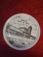 German porcelain mini wall plate with a view of Böderich, diameter 9.4 cm. He has!