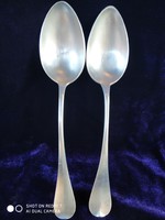 Antique silver 13 lats (812) German tablespoon pair
