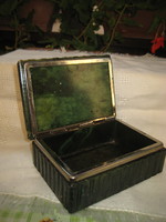 Antique malachite jewelry box