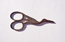 Antique midwife scissors, patent brand