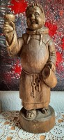 Carved wooden statue, monk, xx.Szd second half, without sign., Especially rare beautiful