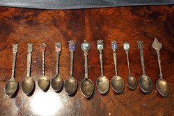7 Pcs silver-plated French Swiss enamel souvenir spoon spoon small spoon mocha spoon cap ferret pilatus