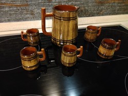 Showy Bulgarian barrel shaped brandy brandy set
