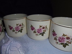 Gránit porcelán rózsás  teás csészék( 5 db)