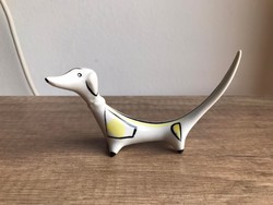 Hollóházi porcelán art deco tacskó kutya