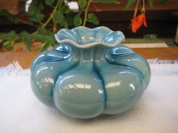 Zsolnay   kék  gerezdes  váza , 12 cm