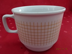 Zsolnay porcelain glass with yellow checkered pattern, diameter 9.5 cm. He has!