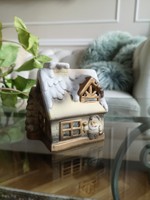 House with ceramic candle, cottage, Christmas, Santa 11 x 10 x 9cm