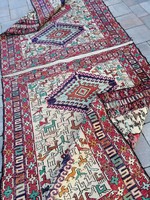 Soumak shahsavan tribal kilim hand-knotted rug .Bargeable!