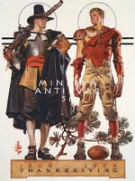 Amerikai telepes focista rugby futball steampunk ruha fegyver 1928 J.C.Leyendecker REPRINT plakát