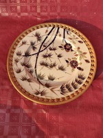 Zsolnay áttört szélű, Bambusz mintás tányér 1890