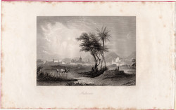 Palermo, acélmetszet 1845, Payne's Universum, eredeti, 11 x 16, metszet, Olaszország, Szicília