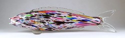 1G603 Muránói művészi üveg díszhal 43 cm