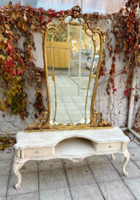 Neo-baroque style mirror table with 2 drawers