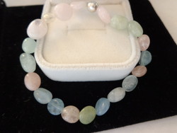 Beryl (aquamarine, morganite) bracelet is flexible