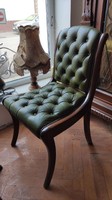 Chesterfield zöld bőr szék