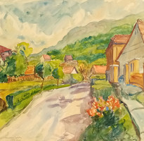 Gábor Kássa: road in front of the mountain, 1956