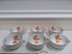 Orange Eton mintás herendi porcelán teás csészék