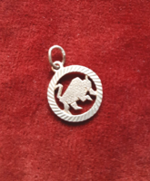 Silver pendant: bull zodiac sign