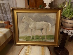 Painting of the white horse of Árpád Feszty!