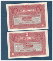 2 Crown 1917 deutschösterreich stamp aunc 2 serial number trackers