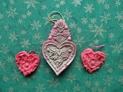 3pcs wax heart - wax Christmas tree decoration package - Christmas decoration - gingerbread shape, bat
