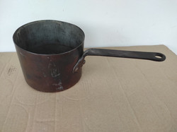 Antique copper handle kitchen utensil tinned red copper lab 4709