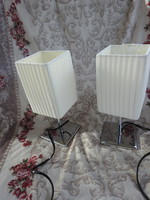 Pair of modern metal lamps - bedside lamp - with washable cover