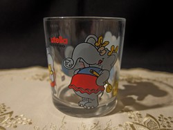 Régi Nutellás mese üveg gyerek pohár elefántos jelenettel