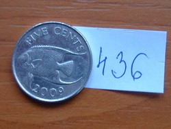 Bermuda 5 cents 2009 hal, bermuda blue angelfish # 436