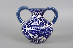 Baán imre hmv majolica vase folk art nouveau
