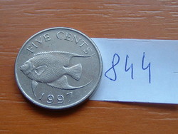 Bermuda 5 cent 1997 hal, bermuda blue angelfish # 844