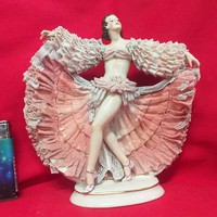 Ritka Német,Germany Drezden Spanyol Táncosnő Porcelán Figura. 19 cm.