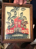 Száz éves a nemzeti szinház , plakát, 20 x 15 cm-es nagyságú