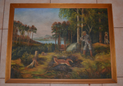 Több alakos vadászos festmény