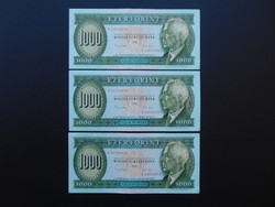 Szép ropogós 1000 forint 3 darab 1993 E
