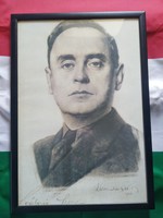 Szálasi Ferenc keretezett, üvegezett kép