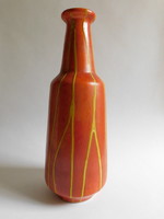 Tófej sárga csíkos váza 32.5 cm