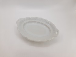 Fehér indamintás kicsi füles porcelán tál