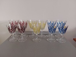 Colorful french crystal glass cup set vmc reims 11 pcs