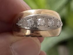 1 Forintról! 14 karátos Arany gyűrű, 0,5 karát fehér Briliánssal, 9,4 gramm!