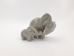 Komlós kerámia elefánt  figura  12 cm