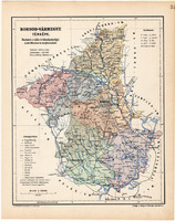 Borsod county map 1904 (3), county, great - hungary, original, kogutowicz elf, atlas